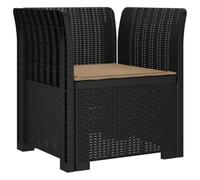 vidaXL Sillón Individual con Cojín Apariencia de Ratan PP, Sofá Resistente al Clima para jardín, balcón, Invernadero, Patio, Ideal para Disfrutar al Aire Libre