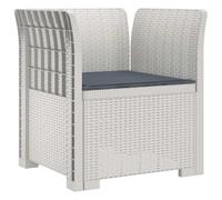 vidaXL Sillón Individual con Cojín Apariencia de Ratan PP Blanco
