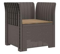 vidaXL Sillón Individual con Cojín Apariencia de Ratan PP Gris Claro