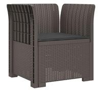 vidaXL Sillón Individual con Cojín Apariencia de Ratan PP Gris Claro