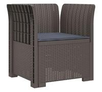 vidaXL Sillón Individual con Cojín Apariencia de Ratan PP Gris Claro