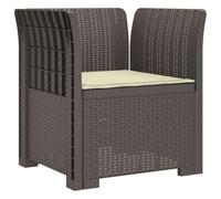 vidaXL Sillón Individual con Cojín Apariencia de Ratan PP Gris Claro