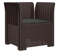 vidaXL Sillón Individual con Cojín Apariencia de Ratan PP Marrón