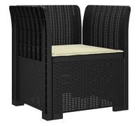 vidaXL Sillón Individual con Cojín Apariencia de Ratan PP, Sofá Resistente al Clima para jardín, balcón, Invernadero, Patio, Ideal para Disfrutar al Aire Libre