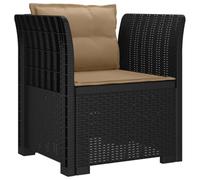 vidaXL Sillón Individual con Cojines Apariencia de Ratan PP