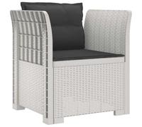 vidaXL Sillón Individual con Cojines Apariencia de Ratan PP Blanco