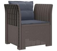 vidaXL Sillón Individual con Cojines Apariencia de Ratan PP Gris Claro