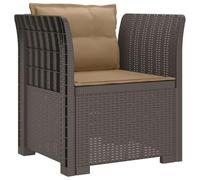 vidaXL Sillón Individual con Cojines Apariencia de Ratan PP Gris Claro