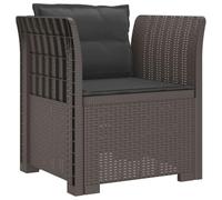 vidaXL Sillón Individual con Cojines Apariencia de Ratan PP Gris Claro