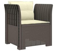 vidaXL Sillón Individual con Cojines Apariencia de Ratan PP Gris Claro