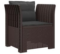vidaXL Sillón Individual con Cojines Apariencia de Ratan PP Marrón