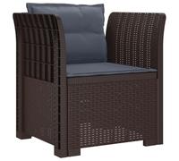 vidaXL Sillón Individual con Cojines Apariencia de Ratan PP Marrón