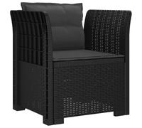 vidaXL Sillón Individual con Cojines Apariencia de Ratan PP, Sofá Resistente al Clima para jardín, balcón, Invernadero, Patio, Ideal para Disfrutar al Aire Libre