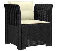vidaXL Sillón Individual con Cojines Apariencia de Ratan PP, Sofá Resistente al Clima para jardín, balcón, Invernadero, Patio, Ideal para Disfrutar al Aire Libre