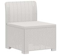 vidaXL Sillón Individual de Jardín Apariencia de Ratan PP Blanco, Sofá Resistente al Clima para jardín, balcón, Invernadero, Patio, Ideal para Disfrutar al Aire Libre