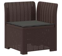 vidaXL Sillón Individual de Jardín con Cojín Apariencia de Ratan PP, Sofá Resistente al Clima para jardín, balcón, Invernadero, Patio, Ideal para Disfrutar al Aire Libre