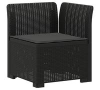 vidaXL Sillón Individual de Jardín con Cojín Apariencia de Ratan PP, Sofá Resistente al Clima para jardín, balcón, Invernadero, Patio, Ideal para Disfrutar al Aire Libre