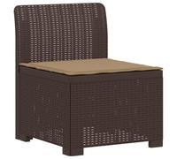 vidaXL Sillón Individual de Jardín con Cojín Apariencia de Ratan PP, Sofá Resistente al Clima para jardín, balcón, Invernadero, Patio, Ideal para Disfrutar al Aire Libre