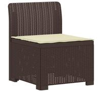 vidaXL Sillón Individual de Jardín con Cojín Apariencia de Ratan PP, Sofá Resistente al Clima para jardín, balcón, Invernadero, Patio, Ideal para Disfrutar al Aire Libre