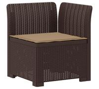 vidaXL Sillón Individual de Jardín con Cojín Apariencia de Ratan PP, Sofá Resistente al Clima para jardín, balcón, Invernadero, Patio, Ideal para Disfrutar al Aire Libre