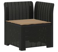 vidaXL Sillón Individual de Jardín con Cojín Apariencia de Ratan PP, Sofá Resistente al Clima para jardín, balcón, Invernadero, Patio, Ideal para Disfrutar al Aire Libre