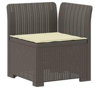 vidaXL Sillón Individual de Jardín con Cojín Apariencia de Ratan PP, Sofá Resistente al Clima para jardín, balcón, Invernadero, Patio, Ideal para Disfrutar al Aire Libre