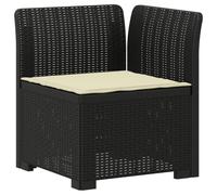 vidaXL Sillón Individual de Jardín con Cojín Apariencia de Ratan PP, Sofá Resistente al Clima para jardín, balcón, Invernadero, Patio, Ideal para Disfrutar al Aire Libre