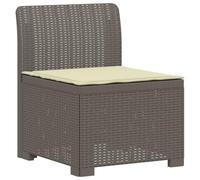 vidaXL Sillón Individual de Jardín con Cojín Apariencia de Ratan PP, Sofá Resistente al Clima para jardín, balcón, Invernadero, Patio, Ideal para Disfrutar al Aire Libre