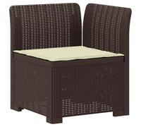 vidaXL Sillón Individual de Jardín con Cojín Apariencia de Ratan PP, Sofá Resistente al Clima para jardín, balcón, Invernadero, Patio, Ideal para Disfrutar al Aire Libre