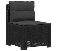 vidaXL Sillón Individual de Jardín con Cojines Apariencia de Ratan PP, Sofá Resistente al Clima para jardín, balcón, Invernadero, Patio, Ideal para Disfrutar al Aire Libre