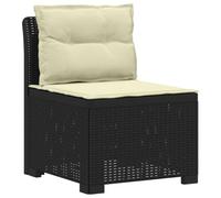 vidaXL Sillón Individual de Jardín con Cojines Apariencia de Ratan PP, Sofá Resistente al Clima para jardín, balcón, Invernadero, Patio, Ideal para Disfrutar al Aire Libre