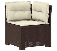 vidaXL Sillón Individual de Jardín con Cojines Apariencia de Ratan PP, Sofá Resistente al Clima para jardín, balcón, Invernadero, Patio, Ideal para Disfrutar al Aire Libre