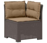 vidaXL Sillón Individual de Jardín con Cojines Apariencia de Ratan PP, Sofá Resistente al Clima para jardín, balcón, Invernadero, Patio, Ideal para Disfrutar al Aire Libre