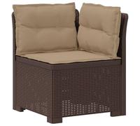 vidaXL Sillón Individual de Jardín con Cojines Apariencia de Ratan PP, Sofá Resistente al Clima para jardín, balcón, Invernadero, Patio, Ideal para Disfrutar al Aire Libre