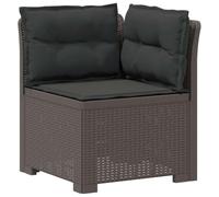 vidaXL Sillón Individual de Jardín con Cojines Apariencia de Ratan PP, Sofá Resistente al Clima para jardín, balcón, Invernadero, Patio, Ideal para Disfrutar al Aire Libre