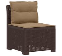 vidaXL Sillón Individual de Jardín con Cojines Apariencia de Ratan PP, Sofá Resistente al Clima para jardín, balcón, Invernadero, Patio, Ideal para Disfrutar al Aire Libre