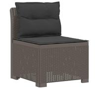 vidaXL Sillón Individual de Jardín con Cojines Apariencia de Ratan PP, Sofá Resistente al Clima para jardín, balcón, Invernadero, Patio, Ideal para Disfrutar al Aire Libre