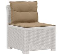 vidaXL Sillón Individual de Jardín con Cojines Apariencia de Ratan PP, Sofá Resistente al Clima para jardín, balcón, Invernadero, Patio, Ideal para Disfrutar al Aire Libre
