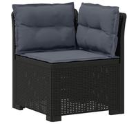 vidaXL Sillón Individual de Jardín con Cojines Apariencia de Ratan PP, Sofá Resistente al Clima para jardín, balcón, Invernadero, Patio, Ideal para Disfrutar al Aire Libre