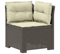 vidaXL Sillón Individual de Jardín con Cojines Apariencia de Ratan PP, Sofá Resistente al Clima para jardín, balcón, Invernadero, Patio, Ideal para Disfrutar al Aire Libre