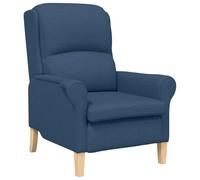 vidaXL Sillón Moderno Cómodo en Azul | Diseño Ergonómico | Tapicería de Poliéster Suave Salas de Estar y Dormitorios | Soporta a un Adulto | Silla Tapizada Contemporánea | Muebles para