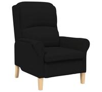 vidaXL Sillón Negro Negro Tapizado de Tela con Patas de Madera
