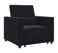 vidaXL Sillón Negro Moderno para Sala de Estar, Silla tapizada estilosa con Fundas de Cojines Removibles, Marco de Madera, Ideal para Relajarse y Leer, Muebles compactos de poliéster y Madera.