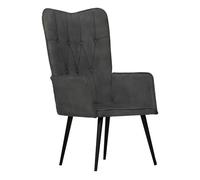 Vidaxl sillón orejero de lona negro