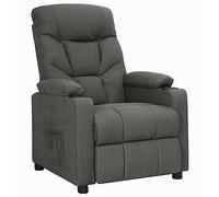 vidaXL Sillón Reclinable Ajustable Reposapiés Silla Sofá Asiento Salón Sala de Estar Oficina Mueble Ergonómico Elevable de Tela Gris Oscuro