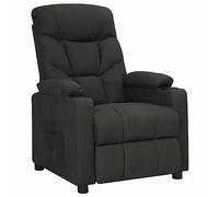 vidaXL Sillón Reclinable Ajustable Reposapiés Silla Sofá Asiento Salón Sala de Estar Oficina Mueble Ergonómico Elevable de Tela Negra