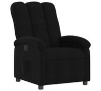vidaXL Sillón Reclinable, Asiento con Reposabrazos Respaldo, Sillón de Descanso Televisión, Sillón Ajustable para Salón Oficina, Tela Negro