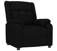 vidaXL Sillón Reclinable Butaca Asiento Reposapiés Tapizado Acolchado Regulable Salón Dormitorio Oficina Sala de Estar Casa de Tela Negro