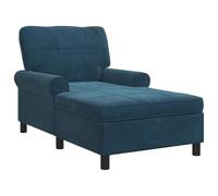 vidaXL Sillón reclinable con cojín Azul 91 x 157 x 91 cm Terciopelo, Sala de Estar, Moderno, Duradero, Diseño Elegante, Comodidad, Uso versátil, Funcional, Opciones de mobiliario Elegantes