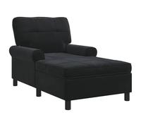 vidaXL Sillón reclinable con cojín Negro 91 x 157 x 91 cm Terciopelo, Sala de Estar, Moderno, Duradero, Diseño Elegante, Comodidad, Uso versátil, Funcional, Opciones de mobiliario Elegantes